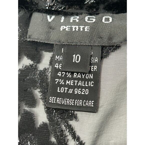 VTG Top Women SZ 10 y2K Black Burnout Velvet 90s  Whimsigoth Sheer Witchy Event - Picture 8 of 10